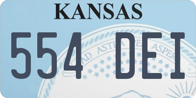 KS license plate 554DEI
