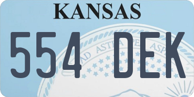 KS license plate 554DEK
