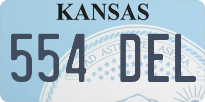 KS license plate 554DEL
