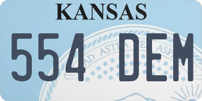 KS license plate 554DEM