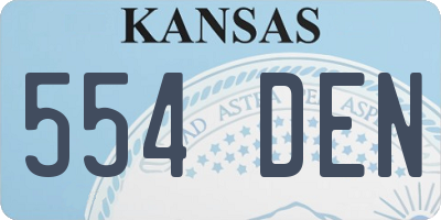 KS license plate 554DEN