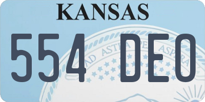 KS license plate 554DEO