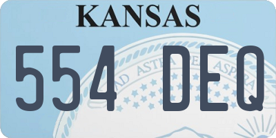 KS license plate 554DEQ