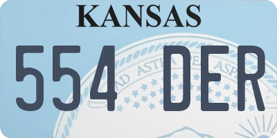 KS license plate 554DER