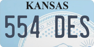 KS license plate 554DES