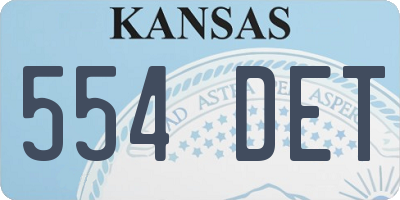 KS license plate 554DET
