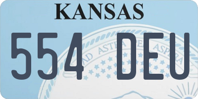 KS license plate 554DEU