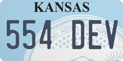 KS license plate 554DEV