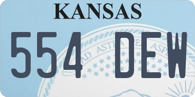 KS license plate 554DEW