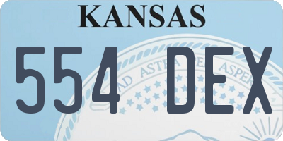 KS license plate 554DEX