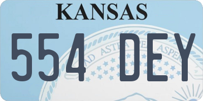 KS license plate 554DEY