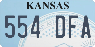 KS license plate 554DFA