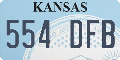 KS license plate 554DFB