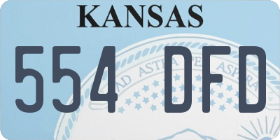 KS license plate 554DFD