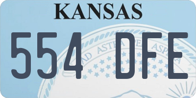 KS license plate 554DFE