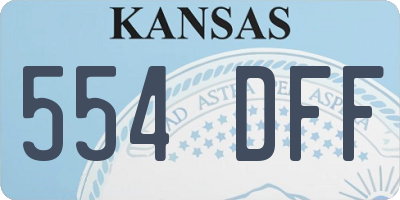 KS license plate 554DFF