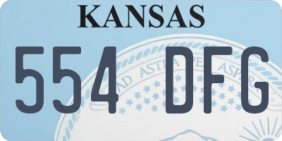 KS license plate 554DFG