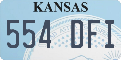 KS license plate 554DFI