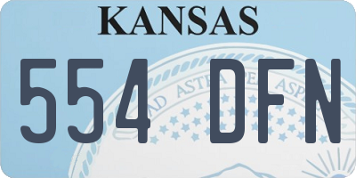 KS license plate 554DFN