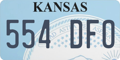 KS license plate 554DFO