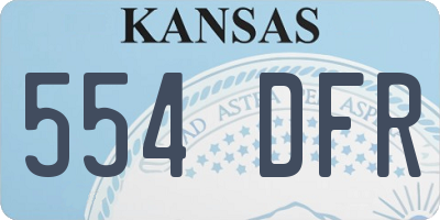 KS license plate 554DFR