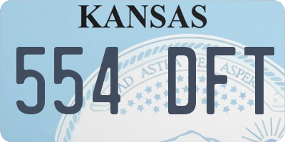 KS license plate 554DFT
