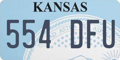 KS license plate 554DFU