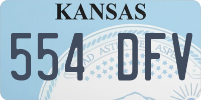 KS license plate 554DFV