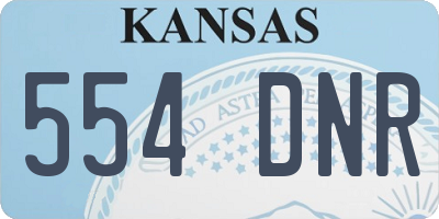 KS license plate 554DNR