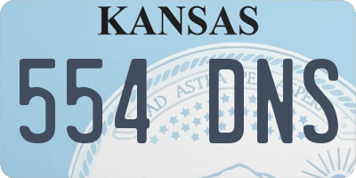 KS license plate 554DNS