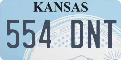 KS license plate 554DNT