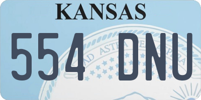 KS license plate 554DNU