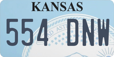 KS license plate 554DNW