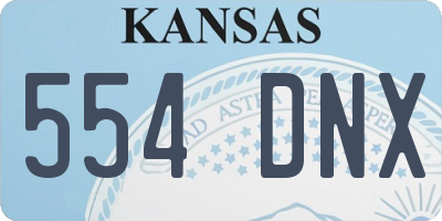 KS license plate 554DNX