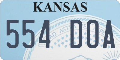 KS license plate 554DOA