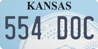 KS license plate 554DOC