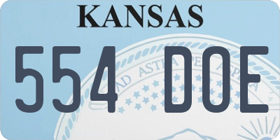 KS license plate 554DOE
