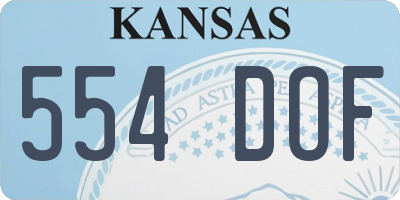 KS license plate 554DOF