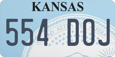 KS license plate 554DOJ