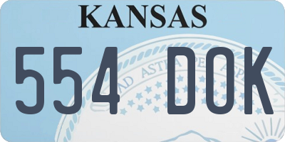 KS license plate 554DOK
