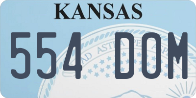 KS license plate 554DOM