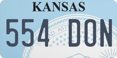 KS license plate 554DON
