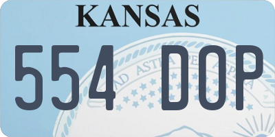 KS license plate 554DOP