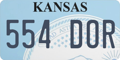 KS license plate 554DOR