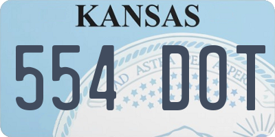 KS license plate 554DOT
