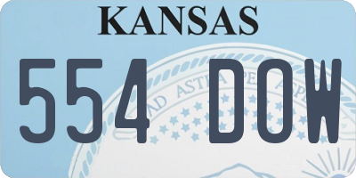 KS license plate 554DOW