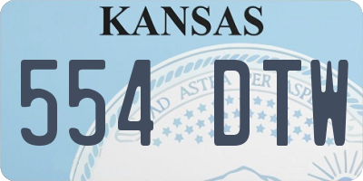 KS license plate 554DTW