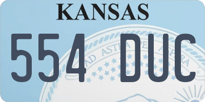 KS license plate 554DUC