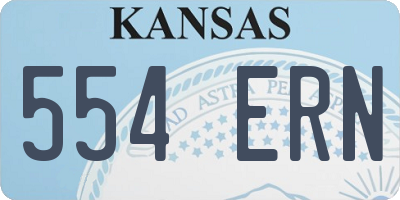 KS license plate 554ERN
