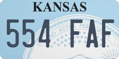 KS license plate 554FAF